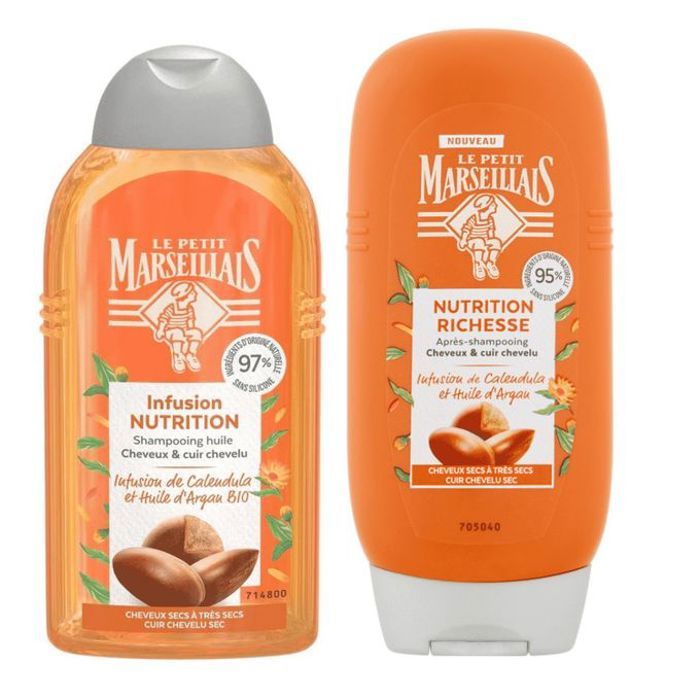 Shampoing et demeleur Nutrition Intense, Cheveux très secs, Huile d'Argan, Bio