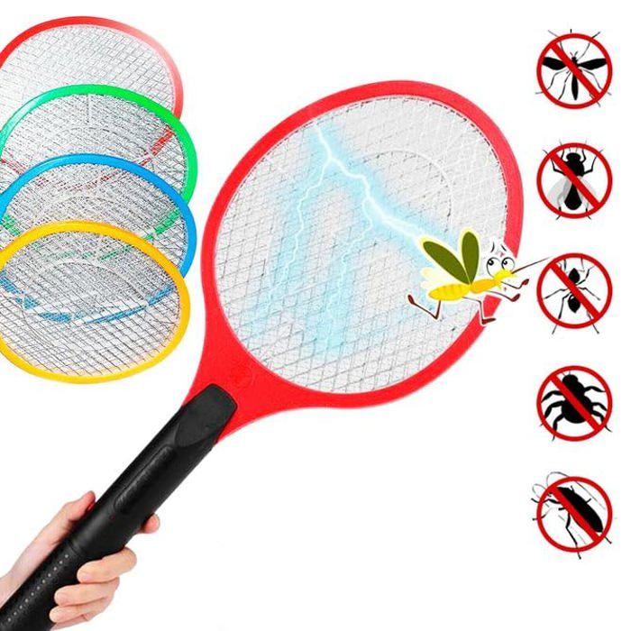1 unité Raquette électrique anti-moustiques, longue poignée, pour l'été
