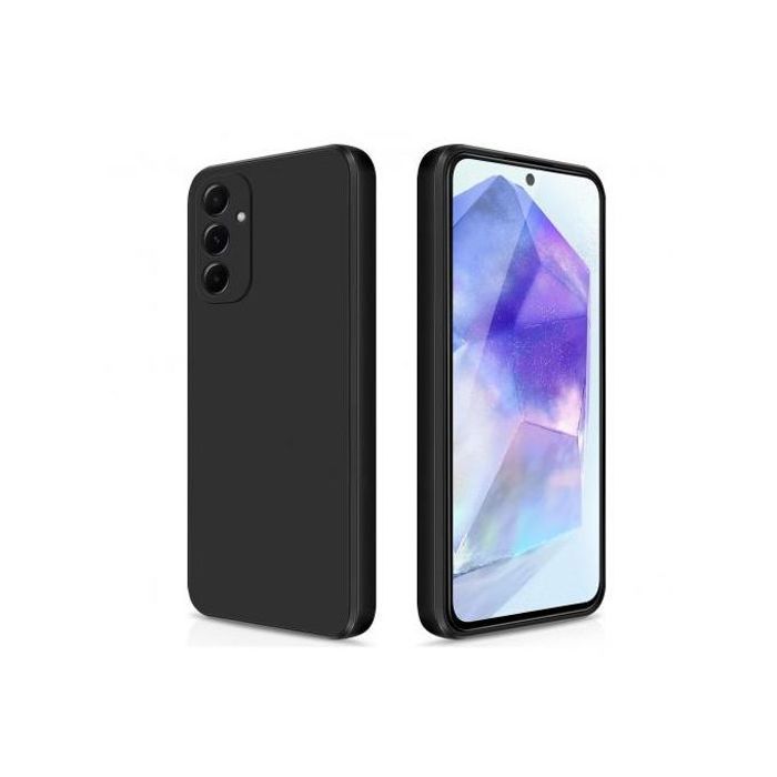 Coque pour Samsung Galaxy A55 Color Silicone Liquide Antichoc noir