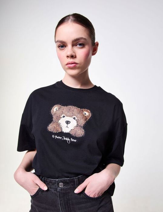 T-shirt oversize imprimé ourson