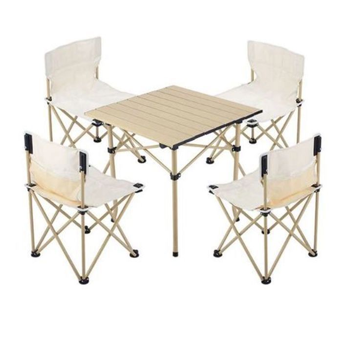 Table Camping et 4 chaise Pliante réglable multifonction Portable, plage, jardin, pique-nique avec sac de transport