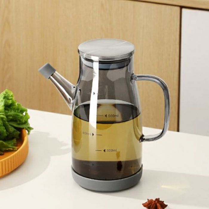 Bouteille distributrice d'huile d'olive et de vinaigre avec couvercle 1000 ml-Gris