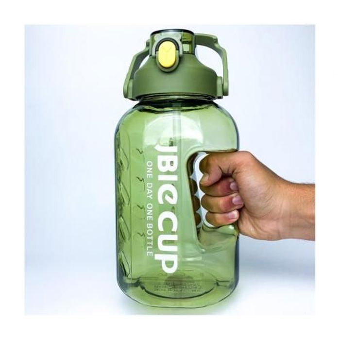 Bouteilles d'eau de motivation dégradées avec pailles 7044-3 2.0L-Vert
