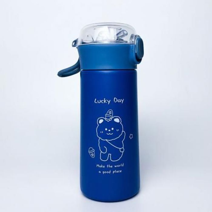 Bouteille Thermos double paroi Sport Bottle en acier inoxydable 380ml-Bleue