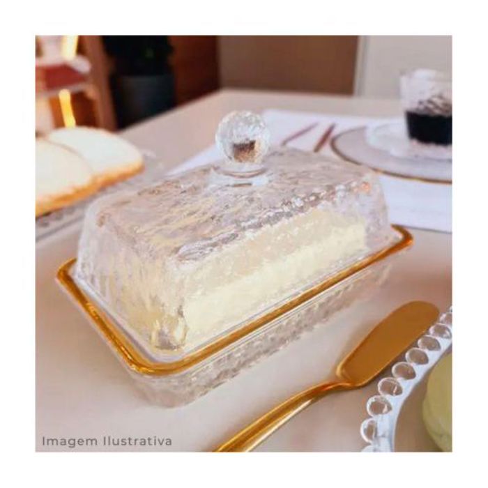 Beurrier et fromagerie en Crystal Rectangulaire 17x10.5x10cm