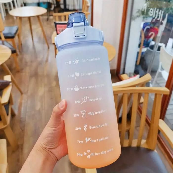 Bouteilles d'eau de motivation dégradées avec pailles 7044-1-Multicoleur