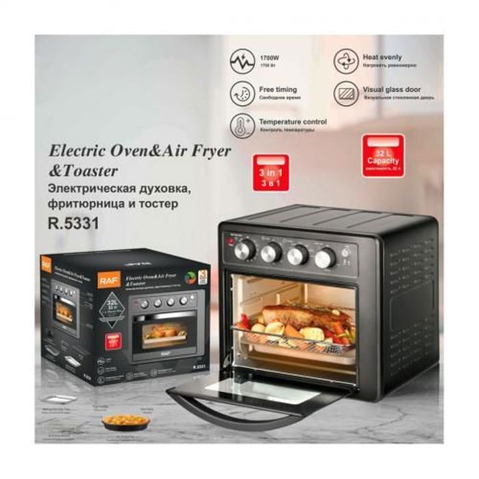 Four électrique domestique, friteuse à air, grille-pain 3en1 R.5331 1700W 32L
