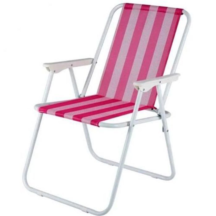 Chaise portable de plage,camping,pêche,avec accoudoirs-Rose