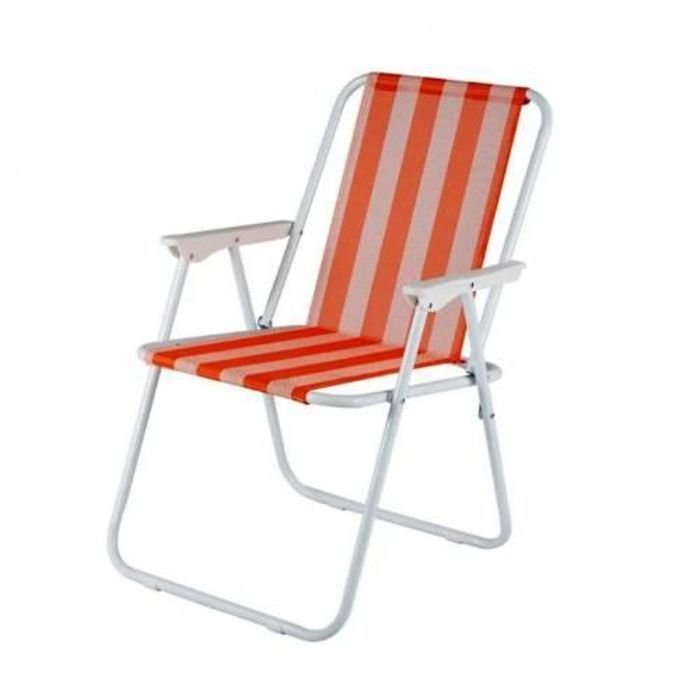 Chaise portable de plage,camping,pêche,avec accoudoirs-Orange