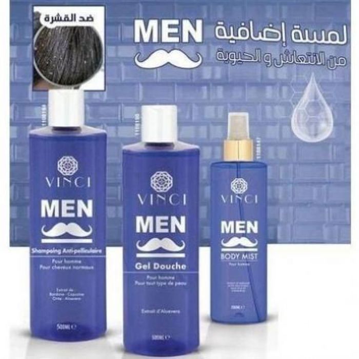 Pack Homme: Shampoing anti pelliculaire 500 ml+ Gel douche 500ml + Spray corporel 200ml