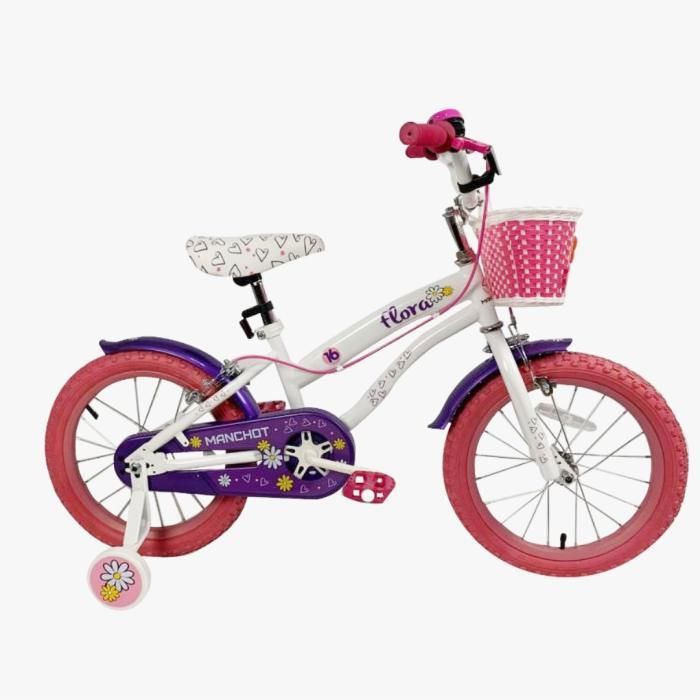 Vélo - Manchot - Flora - 16 pouces - Rose - Aluminium - Disney Princesses