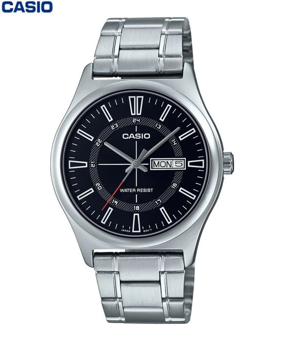 Casio Montre Homme Analogique Cadran noir inoxydable date jour-mtp-v006d-1cudf