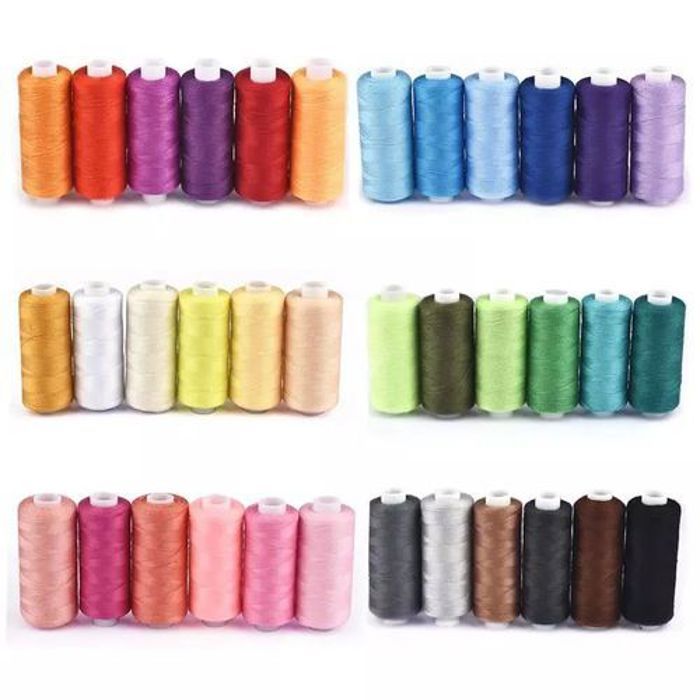 36 pcs Bobine de Fil à Coudre et à Broder, 400 Yards, 100% Polyester