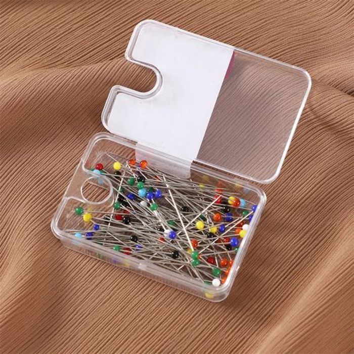 100 pcs mix/boîte aiguilles à tête de perle rondes colorées Épingles