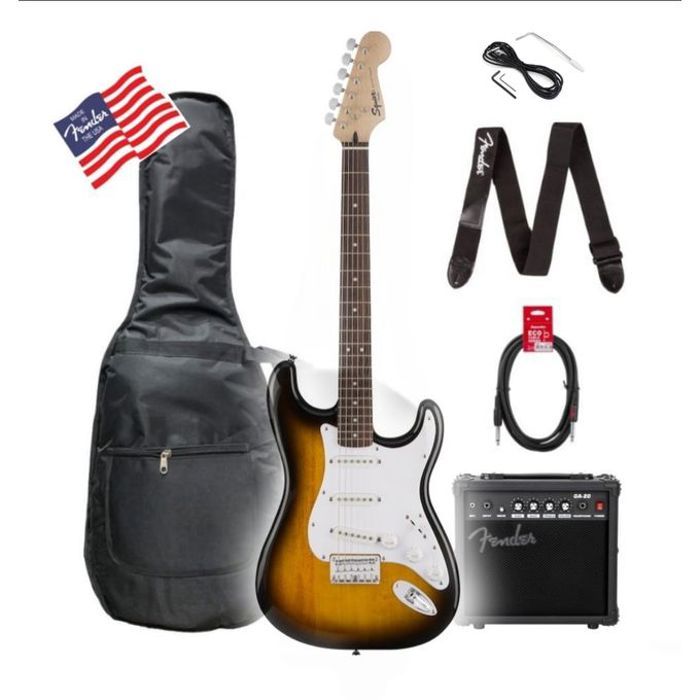 Pack guitare électrique amplificateur ,sangle,pochette…