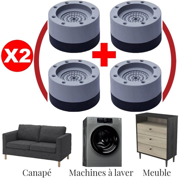 8 Repose-pied Anti-Vibration Anti-dérapant pour Machine à laver bureau meubles