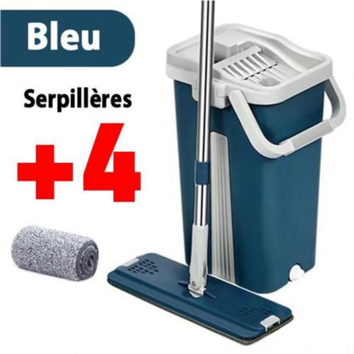Magique vadrouille Autonettoyant avec seau et 4 tampon-Bleue