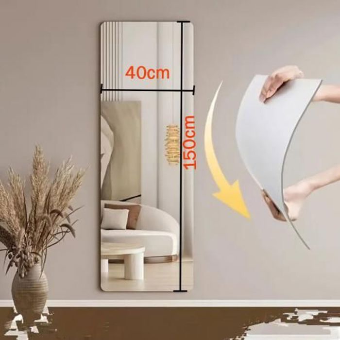 Miroir autocollant rectangulaire mural HD-2923-2/150x40cm