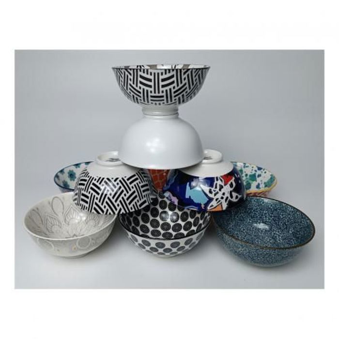 Pack de 10 Bol en porcelaine Multicoleure (zlafa)