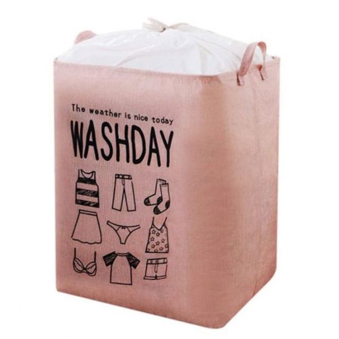 Panier à linge sale avec divers pliable 50x36x35cm-Rose