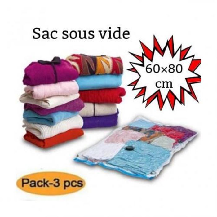 Pack de trois Sac de stockages compressés sous vide (60 x80 cm)