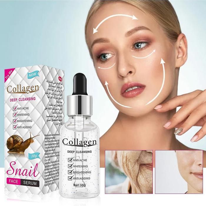 Sérum Visage Anti Acné Blanchissant Éclaircissant et Anti-Vieillissement - Escargot Collagène - 30 ml