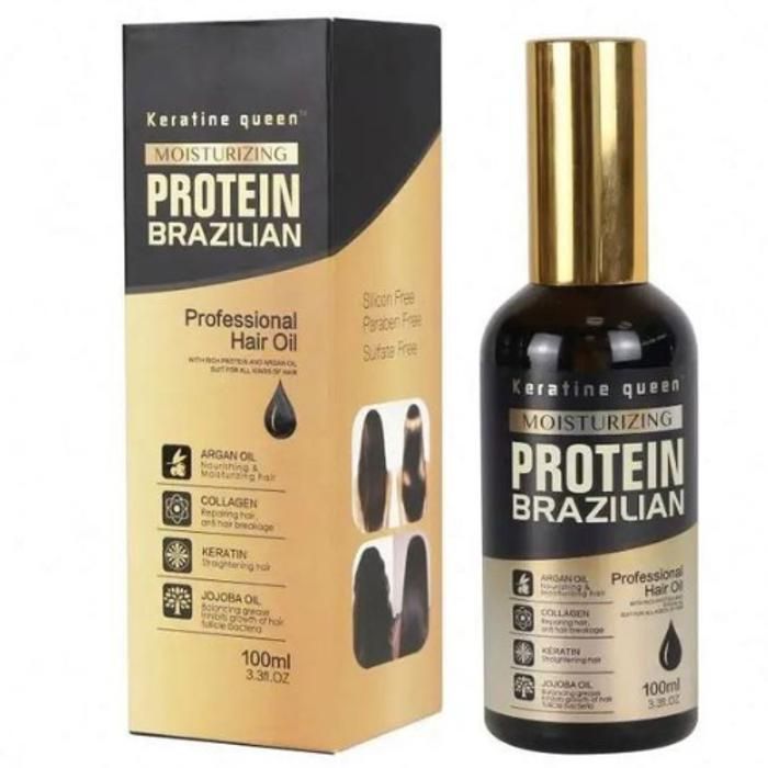 huile de cheveux keratine queen Moisturizing Protein Brazilian antichute 100ml