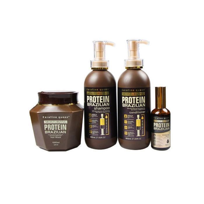 keratine queen SET – SHAMPOING + MASQUE + HUILE + Conditioner -PROTÉINE BRÉSILIENNE ET HUILE ARGAN