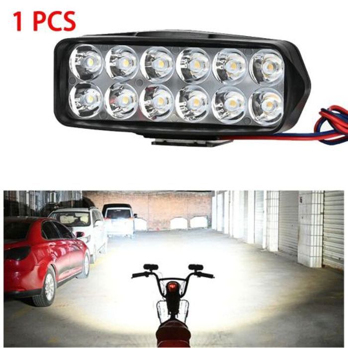 1 pcs de 9V-85V 12 lumières extérieures LED pour motos,1200lm (phares voiture / moto)