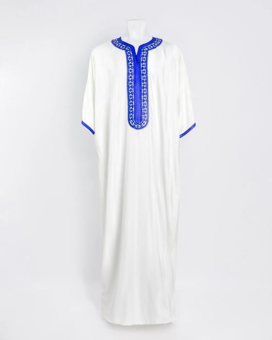 Gandoura Blanc et bleu pour homme