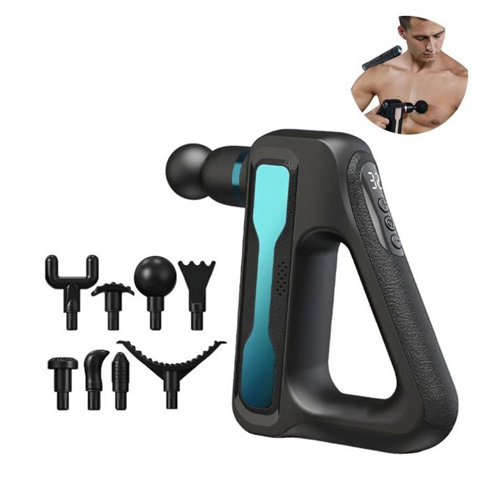 Pistolet de Massage Apollon Blueidea 32 Vitesses – 8 Têtes, Recharge Type-C, Massage Profond Corps Entier