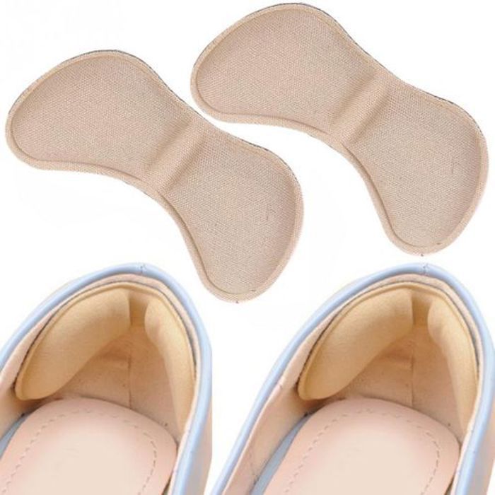 Paire de semelles intérieures de talon papillon doublure de talon autocollant de protection - beige