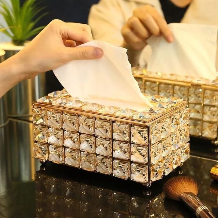 Boîte à mouchoirs décorative en cristal