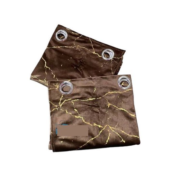 Rideaux Velours opaque rayures dore 1.40 x2.10 --2Pieces