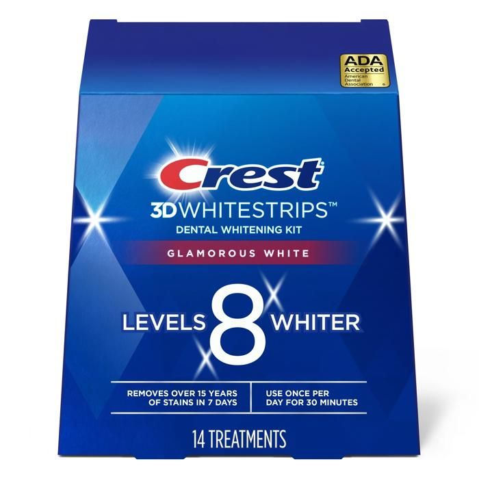 Blanchiment des dents - CREST 3D WHITE - Glamorous White - 28 bandes - Niveau 8 - Confortable