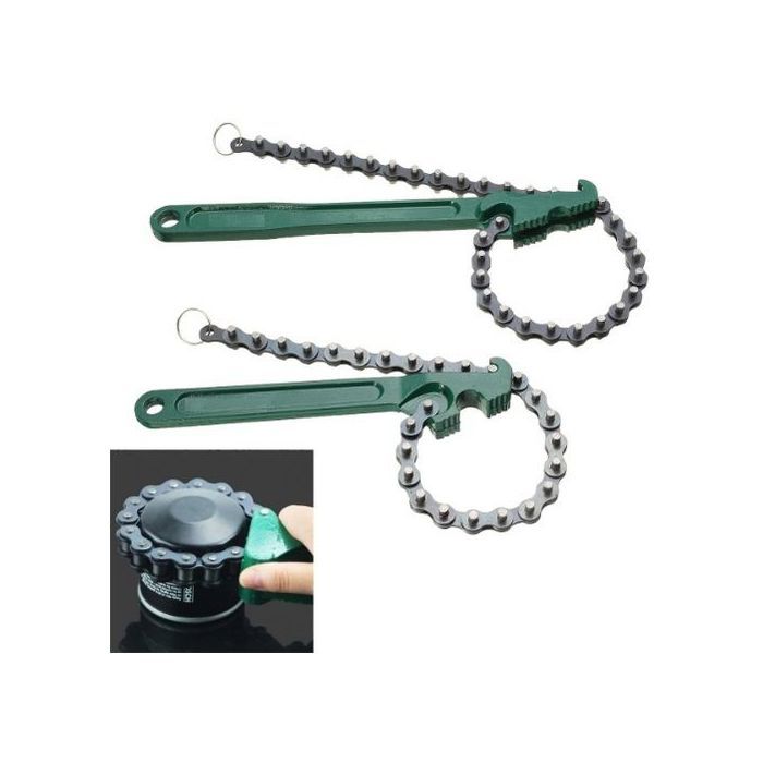 Outils professionnels-Vert de solvant de filtre à huile / huile clé serre-tube à chaîne résistant Heavy Duty-Green