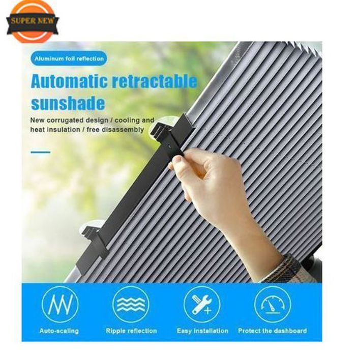 Pare-soleil rétractable pliable pour voiture, cache soleil de pare brise de voiture - Protection contre la chaleur