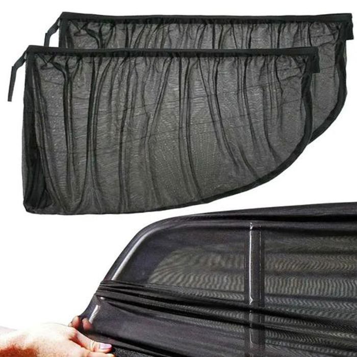 kit 2 Pare-soleil pour fenêtre latérale de voiture, filet en maille