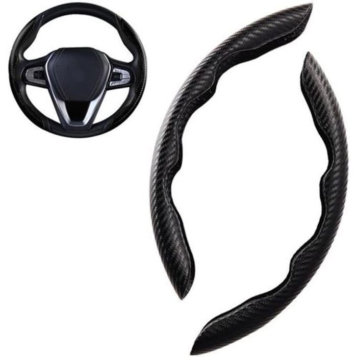Kit de 2 Housses de protection de volant de voiture en Fiber de carbone
