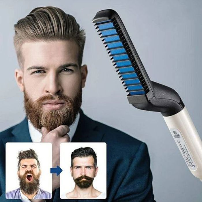 Peigne électrique Lisseur à barbe pour hommes, Brosse à cheveux, style rapide