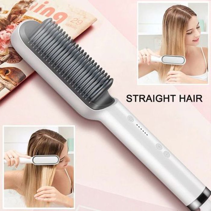 Brosse lissante - Professionnel - Céramique - 6 niveaux de chaleur - Peigne anti-brûlure - Multifonctionnelle