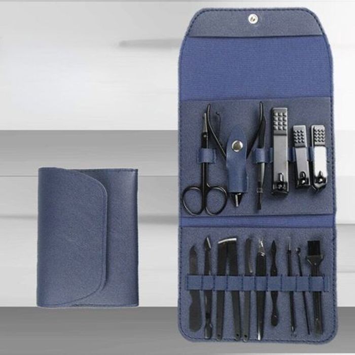Ensemble de manucure et pédicure portables 16 pièces, coupe-ongles,professionnel