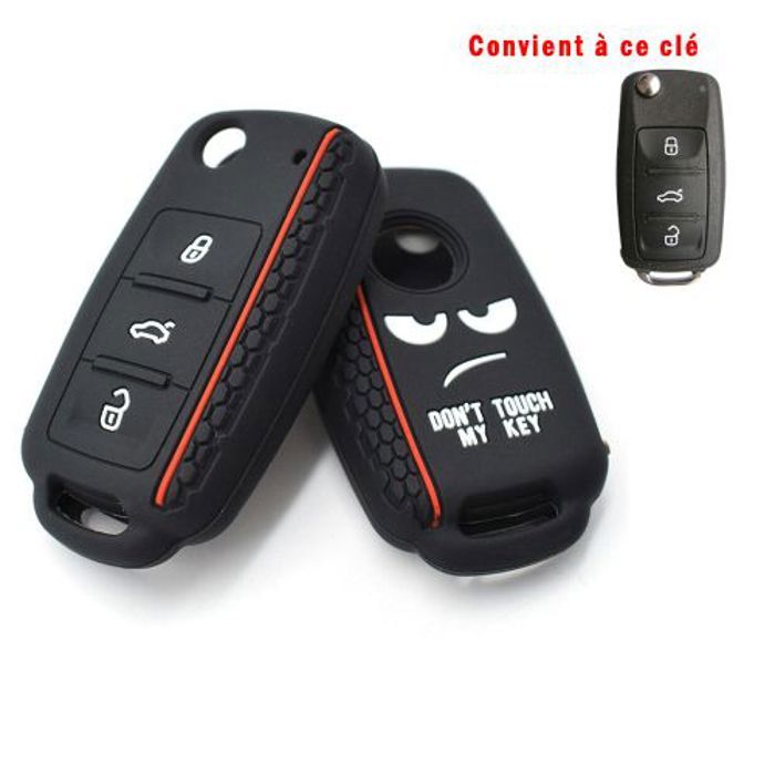 Couverture de clé de voiture en Silicone pour Compatible pour Polo Golf Passat Caddy Eos Tiguan Skoda SEAT
