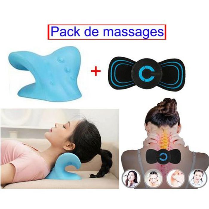 Kit de Massage incluant Oreiller et Appareil pour Atténuer les Douleurs