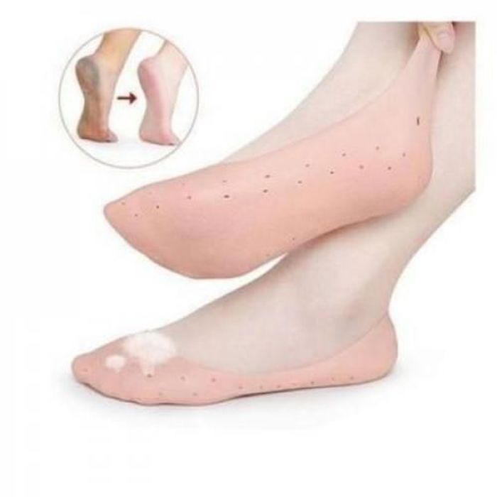 Paire de Chaussettes de soins des pieds en Silicone, anti-craquelures