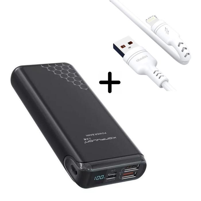 Powerbank 20000 mAh Konfulon A7Q Original + Câble Lightning Abodos AS-DS33i - Mini pack