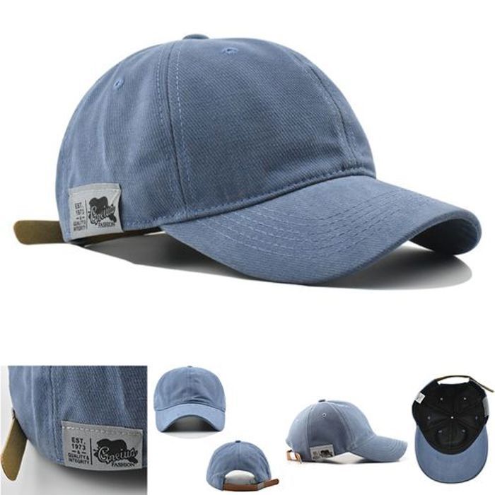 Chapeaux de Baseball en coton Casquette réglable à boucle en cuir unisexe