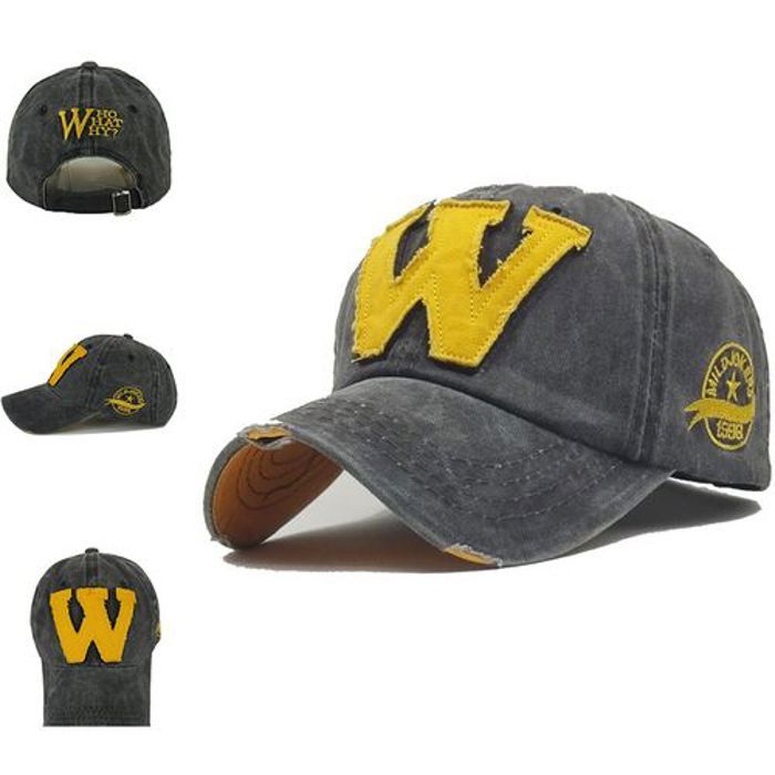 Chapeaux de Baseball en coton Sport de plein air Protection solaire casquette Snapback pare soleil réglable gris sans emballage