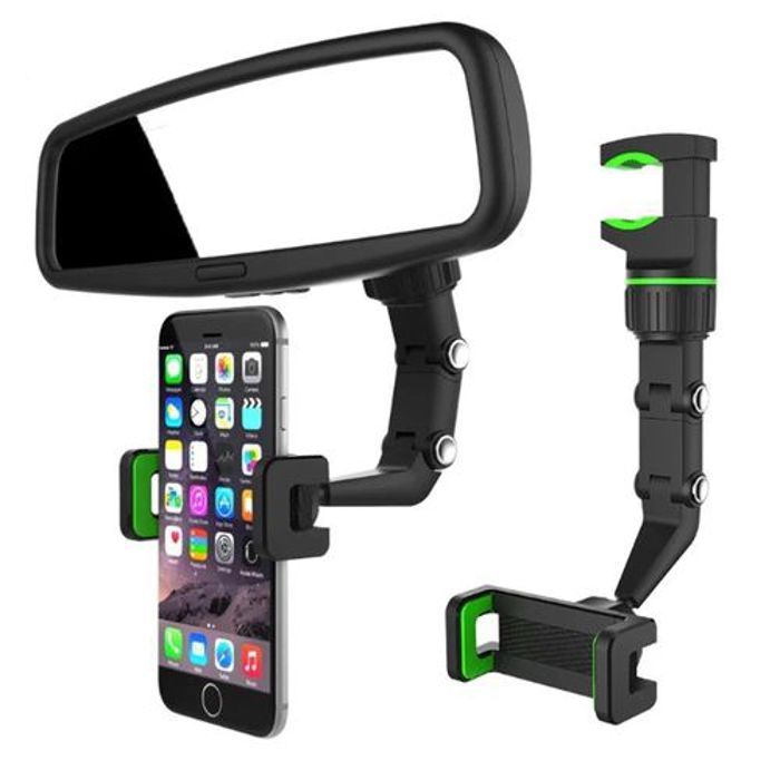 Support de téléphone pour voiture Support rotatif à 360 degrés Rétroviseur, GPS