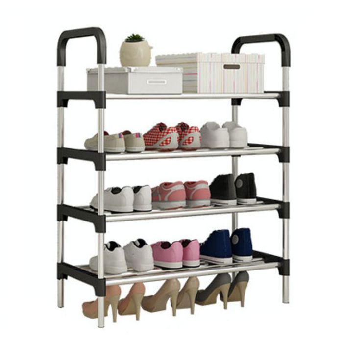 Étagère à chaussures en métal à 4 Niveaux,accessoires pour la maison